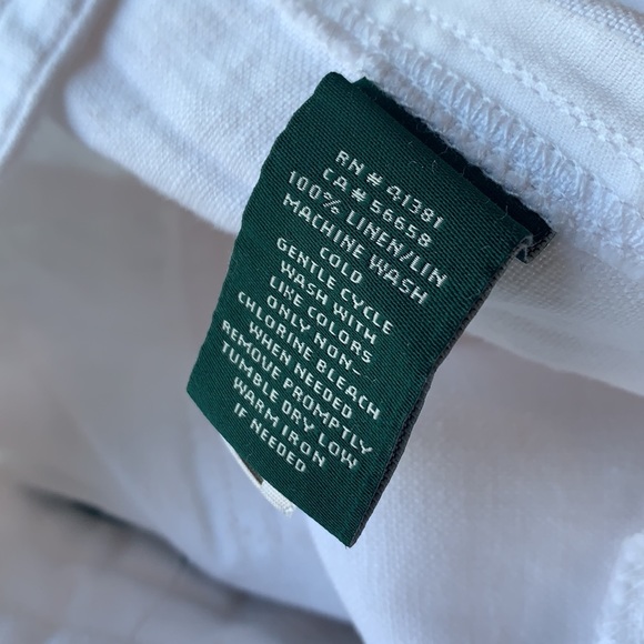 NWT Ralph Lauren white linen drawstring pants sz 4 - Picture 8 of 9